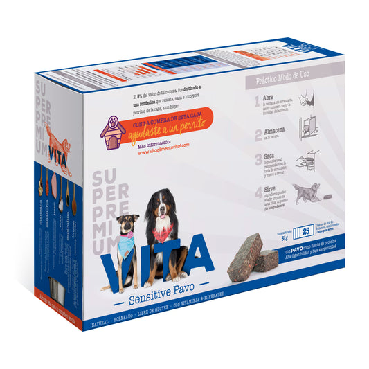 la mejor comida natural para perros  con pavo, ideal para piel y digestión sensibles